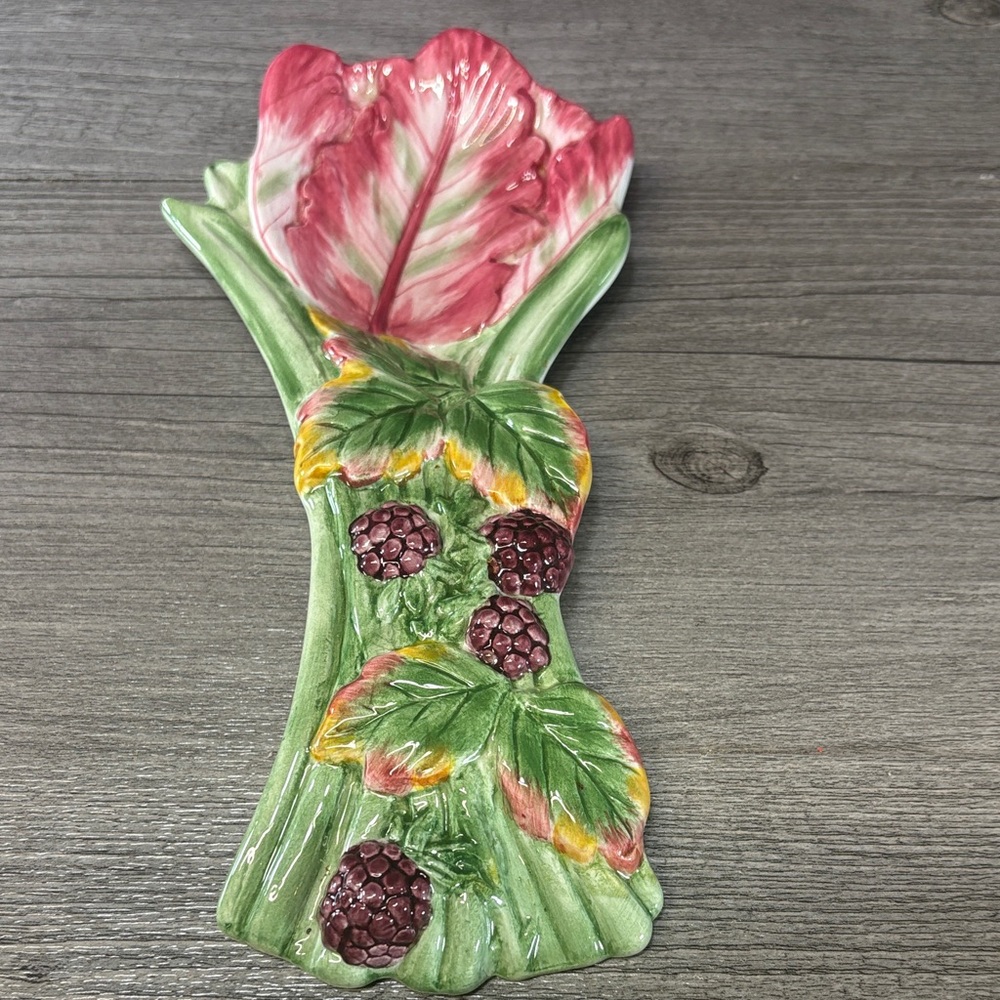 Vintage Fitz and Floyd BlackBerry Rabbit Spoon Rest